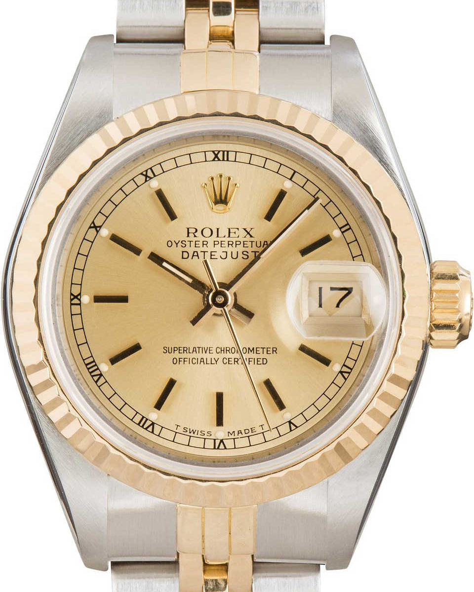 Pre-owned Rolex Datejust 69173 women’s watch two-tone champagne dial