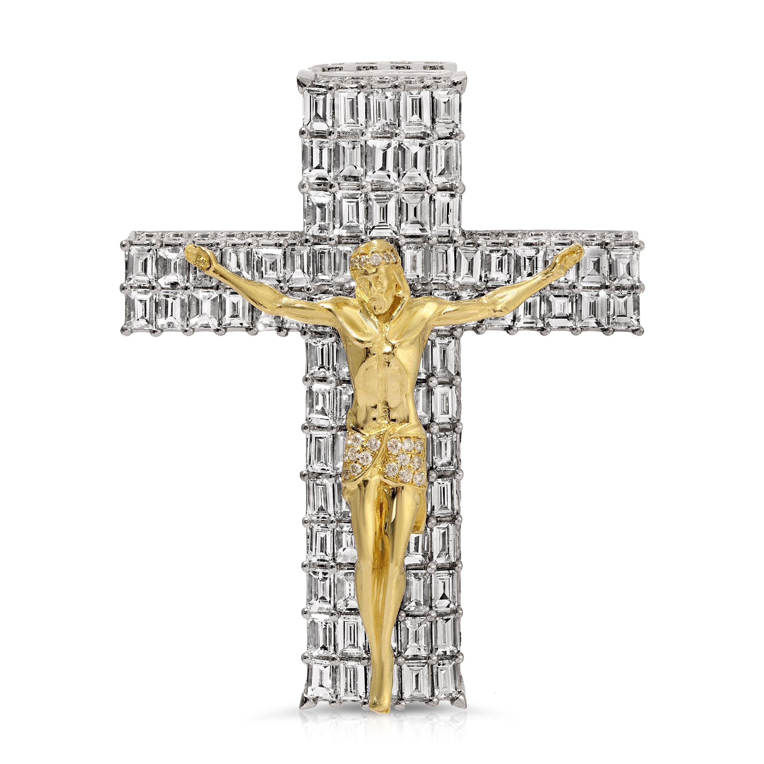 Bless waters Emerald Diamond Cross Pendant - Artwell&Co