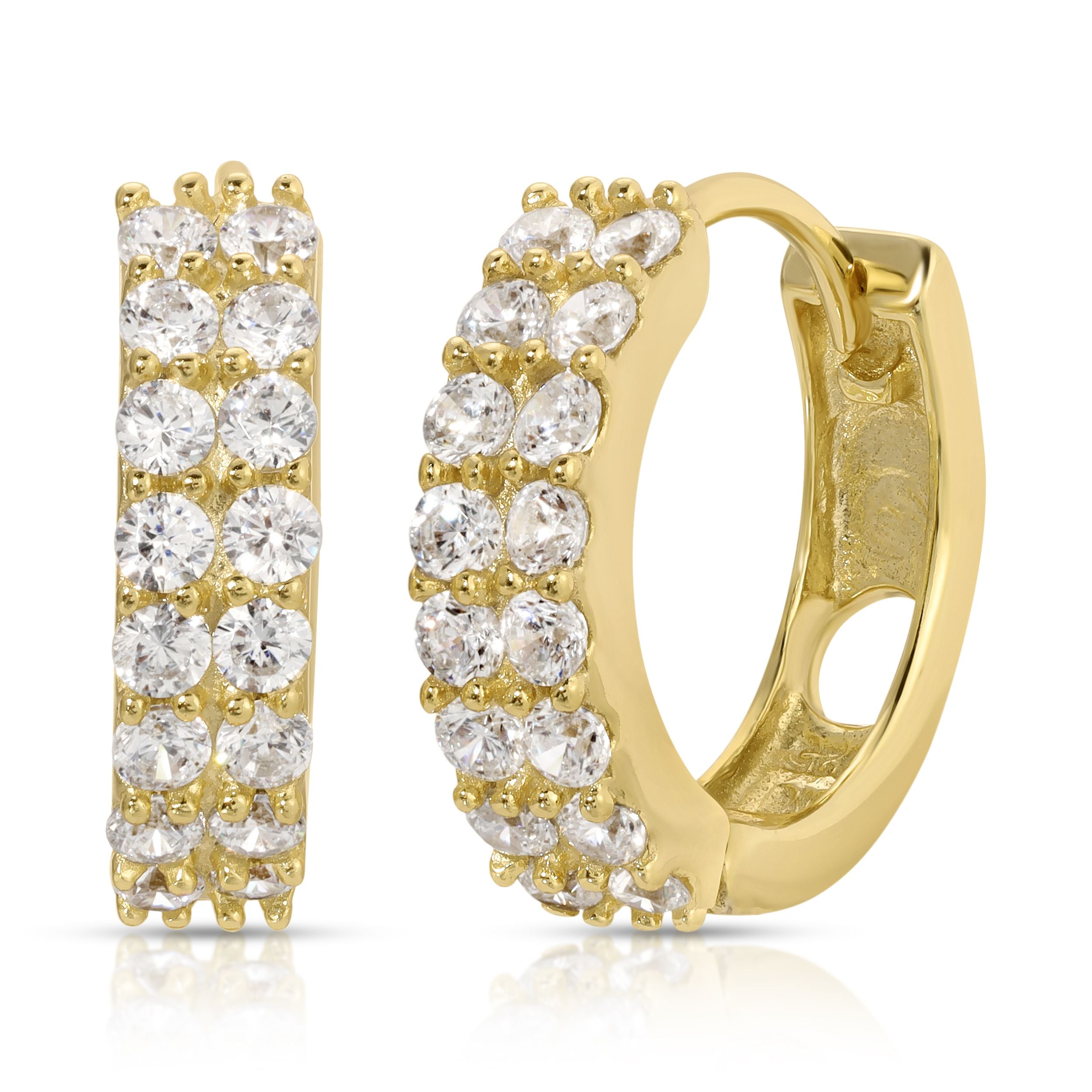 Double row Diamond Hoop - Artwell&Co