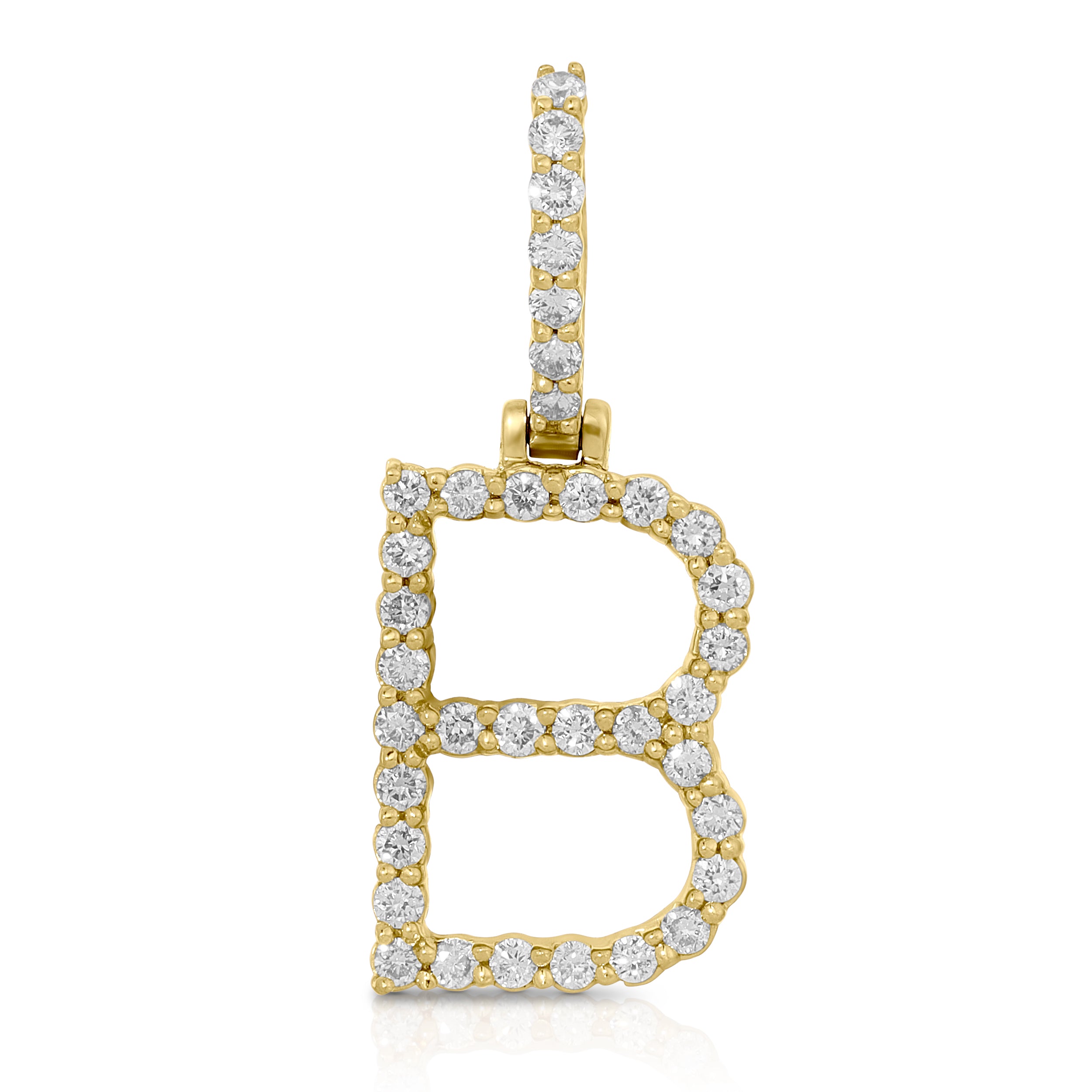 Letter B Initial Diamond Pendant - Artwell&Co