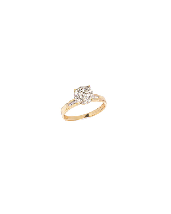 10K Gold Diamond Clustered Ring
