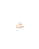 Gold ring with star designs on a white background
