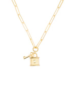 Yellow Gold Paperclip Chain with Lock Pendant