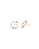 Two gold earrings on a white background