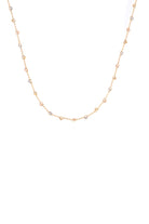Gold necklace on a white background