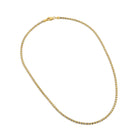 A 10K yellow gold hollow ice chain necklace with a lobster clasp.