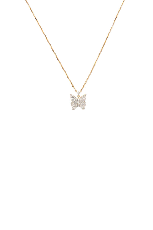 10k Gold Butterfly Diamond Necklace