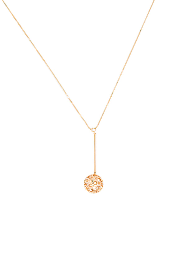 10k Gold Ping Pong Diamond Necklace