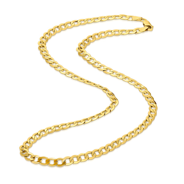 10k Yellow Gold Hollow Curb Cuban Chain