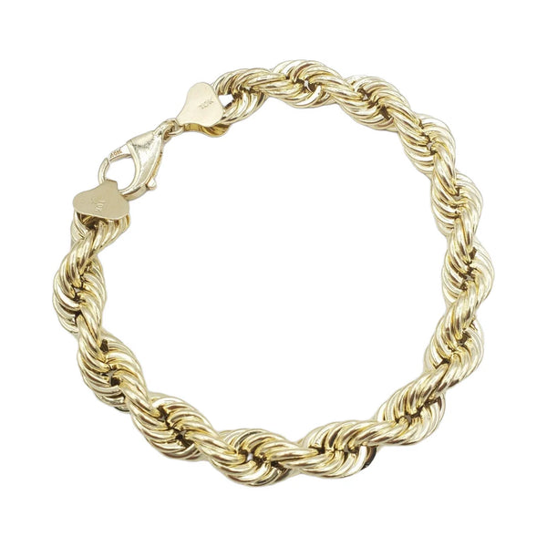10k Yellow Gold Hollow Rope Bracelet