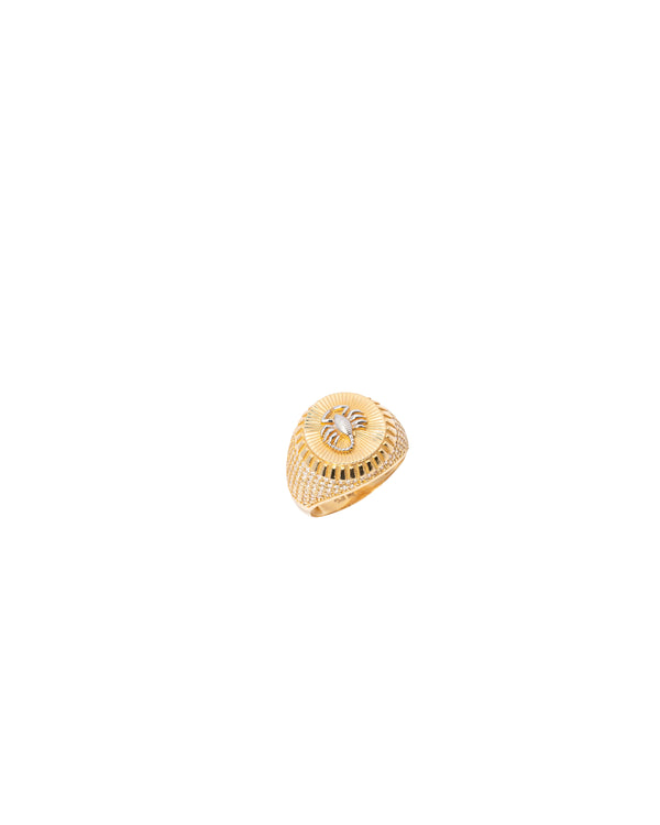 14K Gold CZ Scorpion Ring