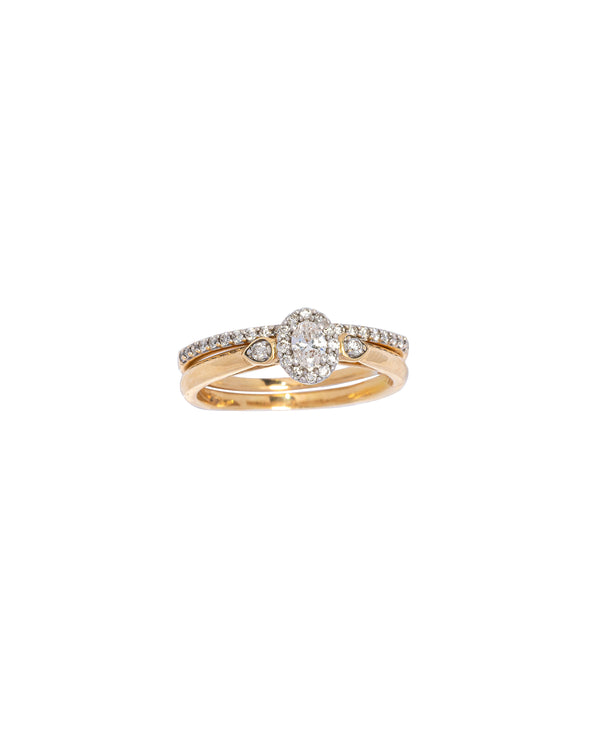 14K Gold Cuddles Two Piece Diamond Ring