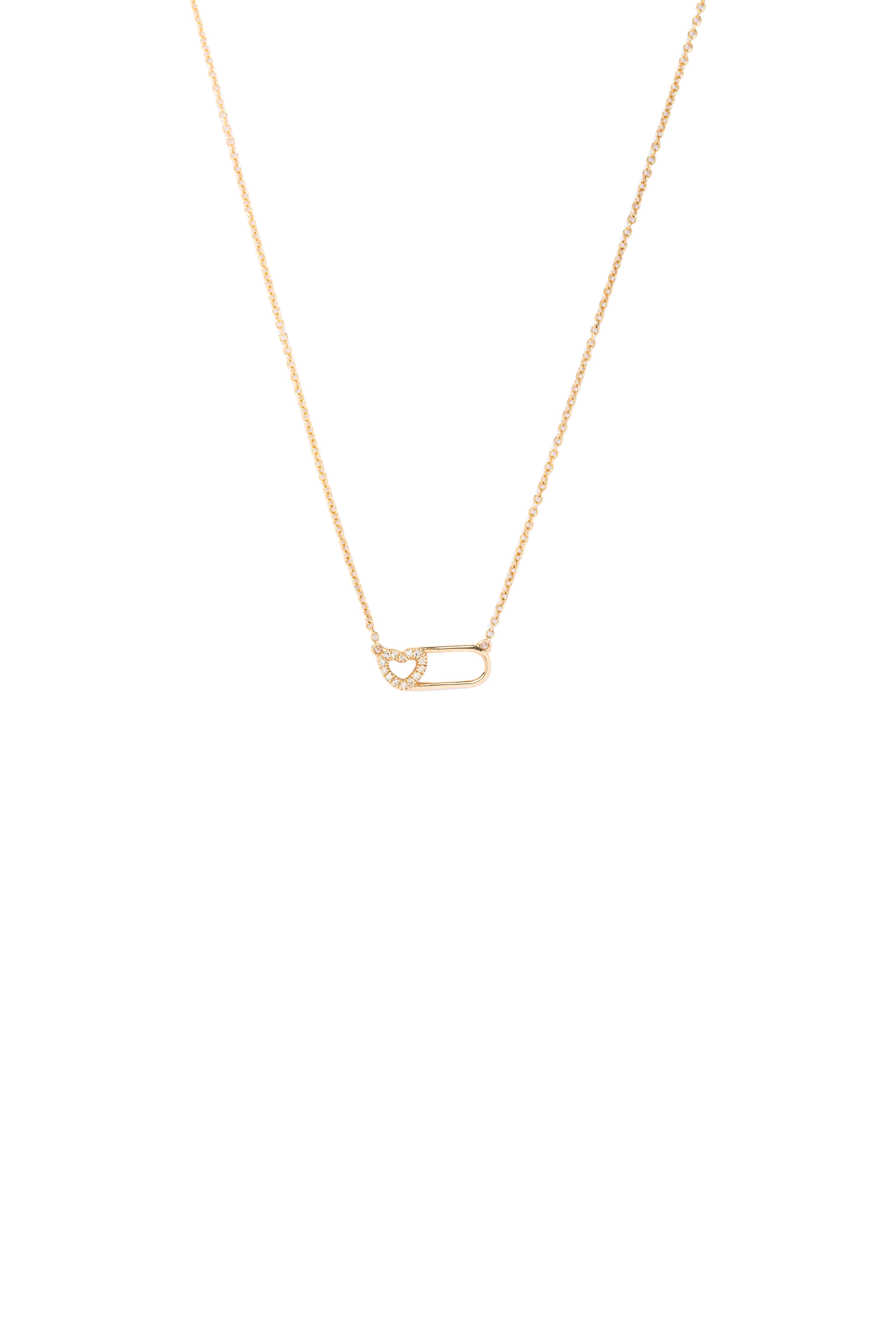 Gold necklace on a white background