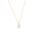 Gold necklace with a pendant on a white background