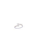 Silver ring with small stones on a white background
