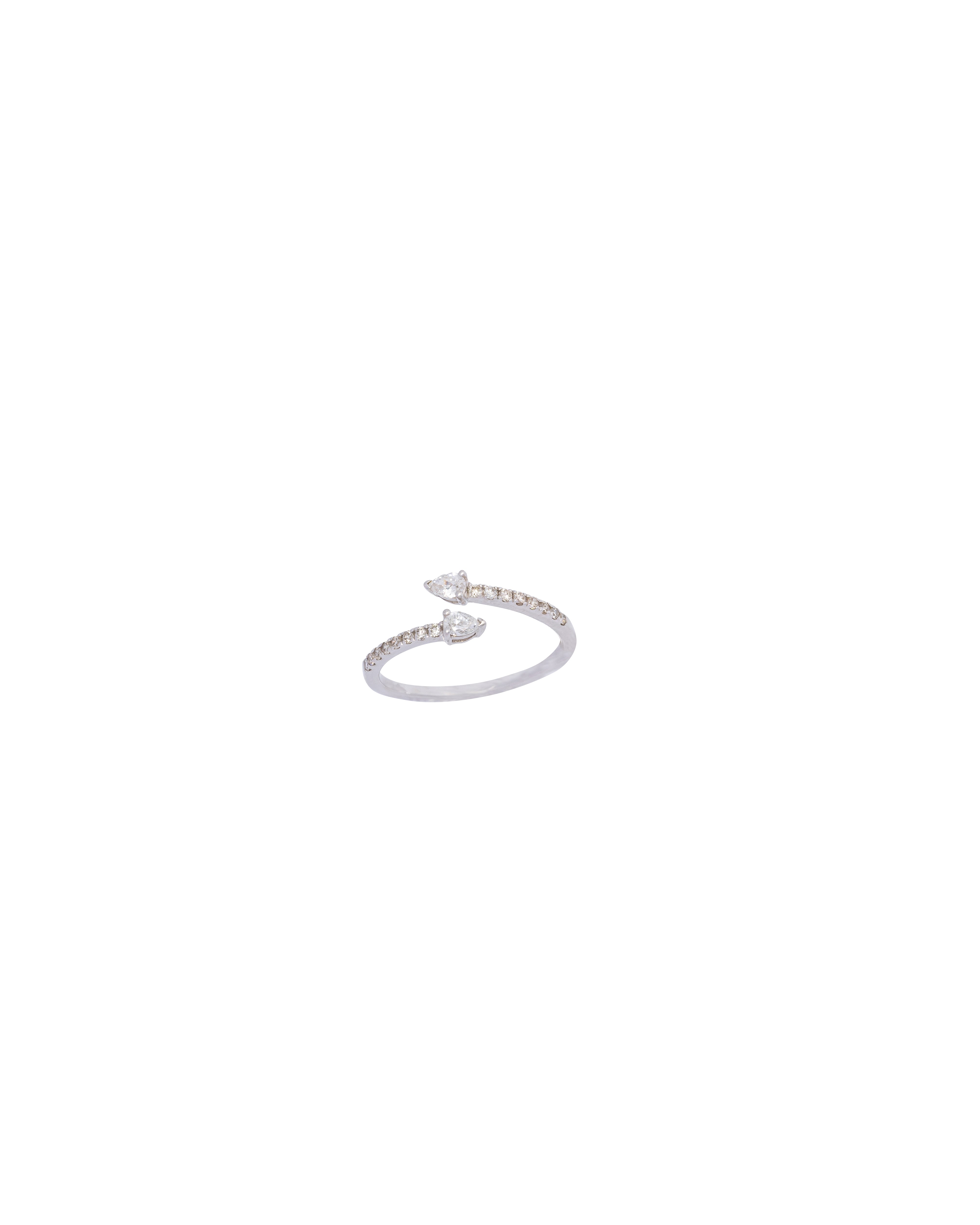 Silver ring with small stones on a white background