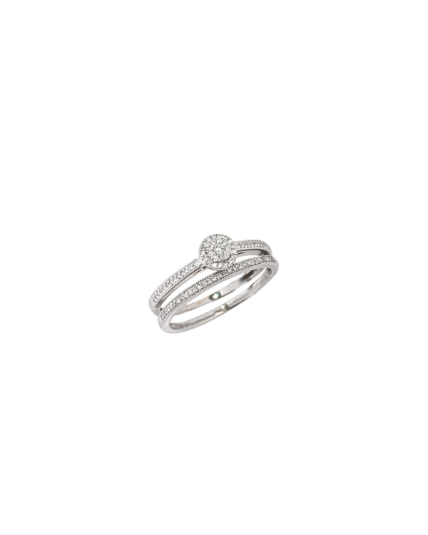 14K Gold Small Clustered Love Diamond Ring