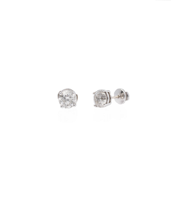 14K Gold Solitaire Diamond Earrings