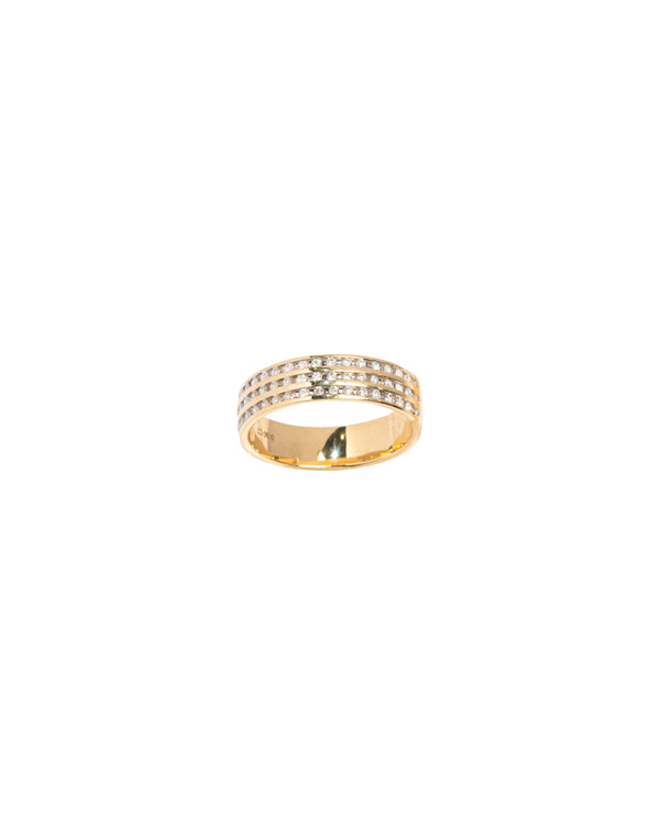 14K Gold Triple Row Half Infinity Diamond Ring