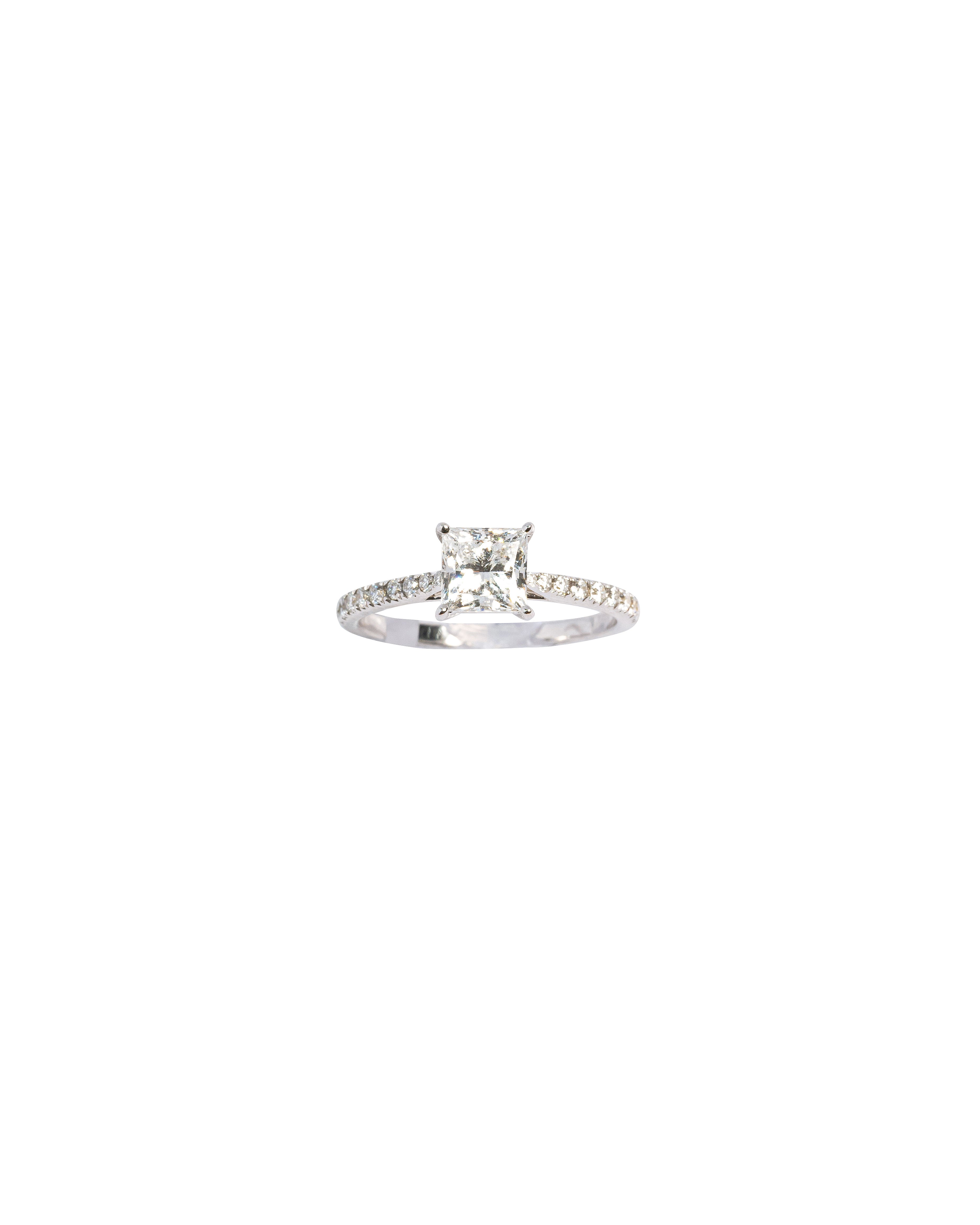 Diamond ring on a white background