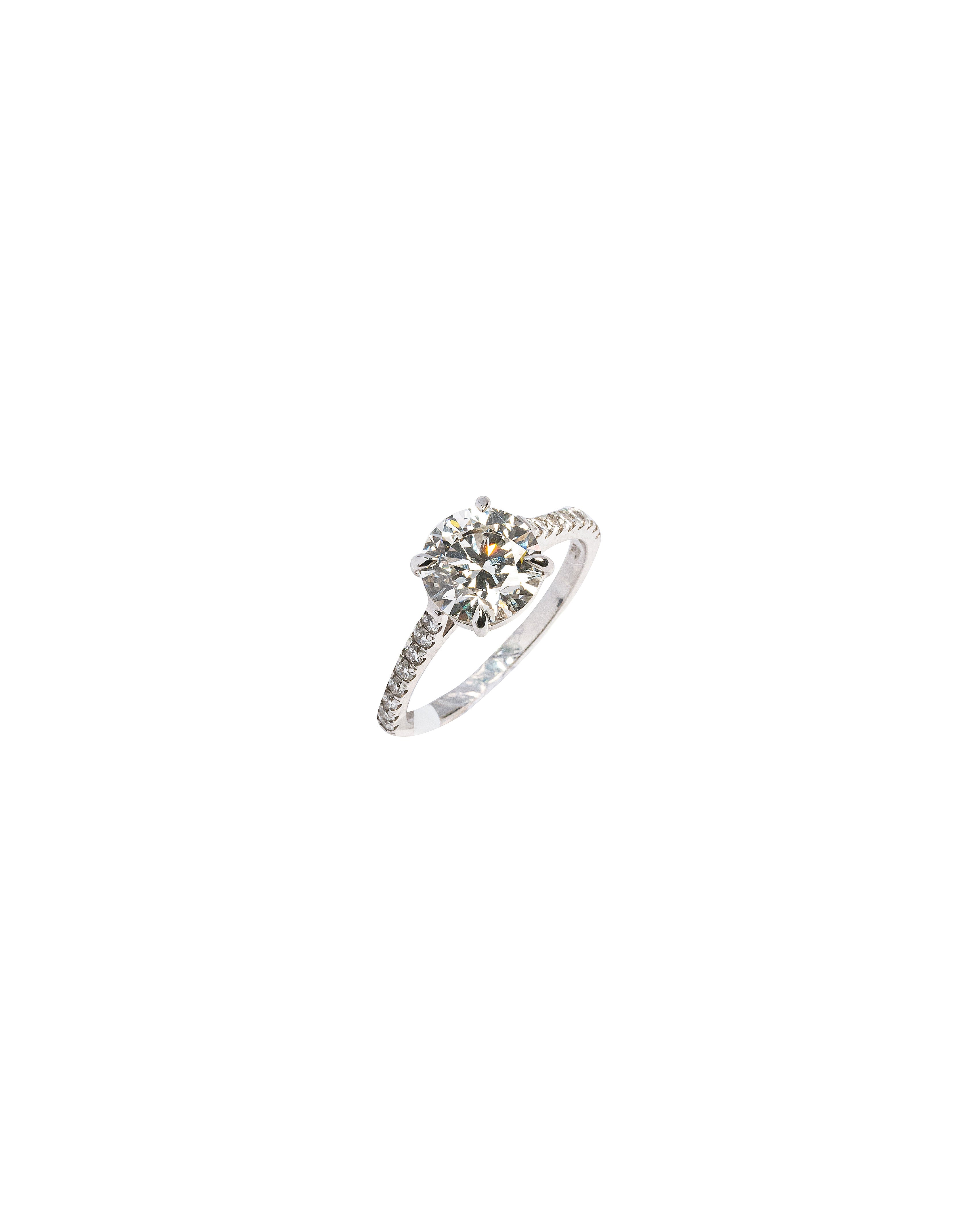 Diamond ring on a white background