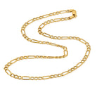 A 14k yellow gold paper clip chain necklace with a lobster clasp closure.