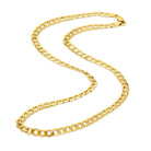 A 14K yellow gold curb Cuban chain necklace with a lobster clasp.