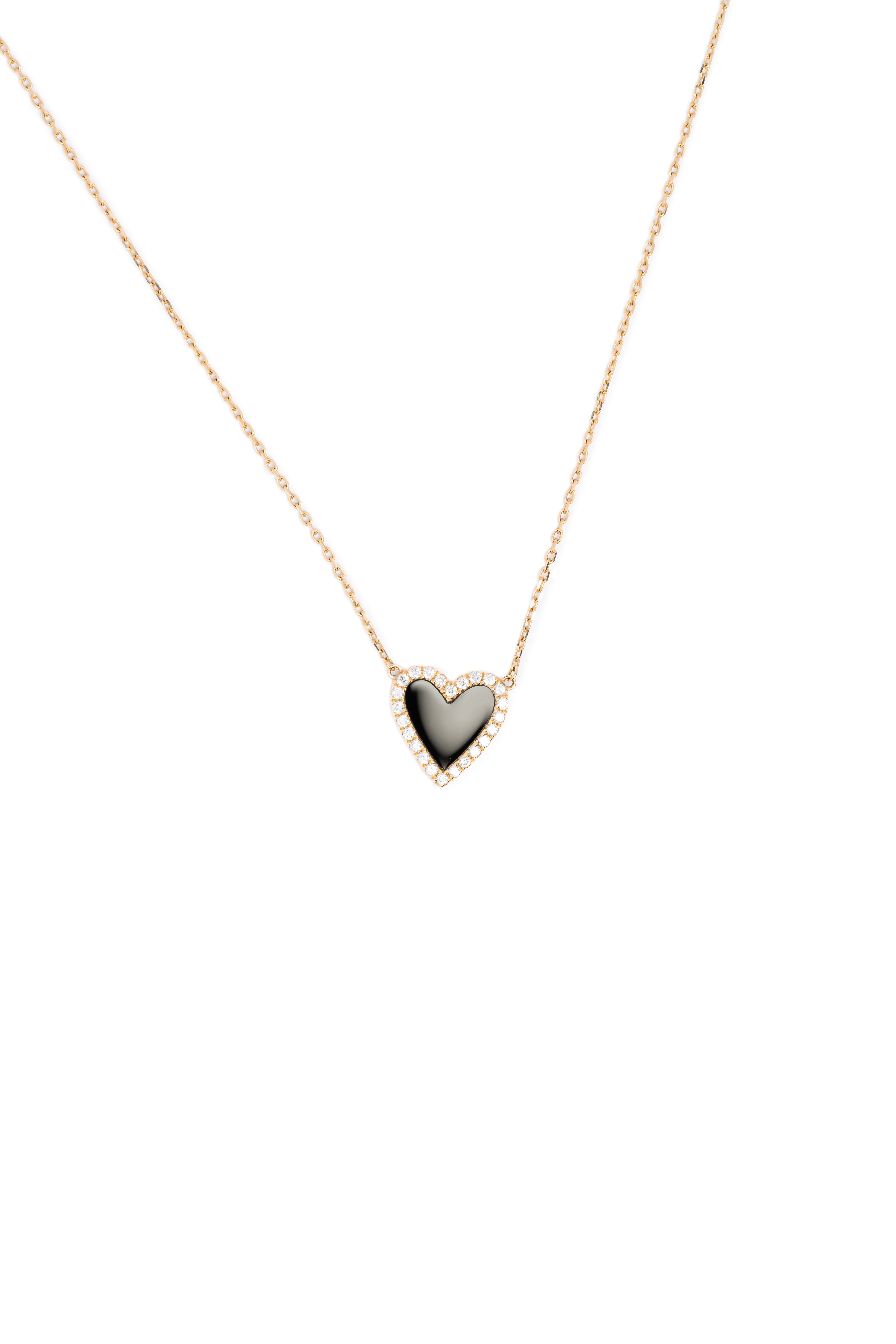 Necklace with a heart-shaped pendant on a white background