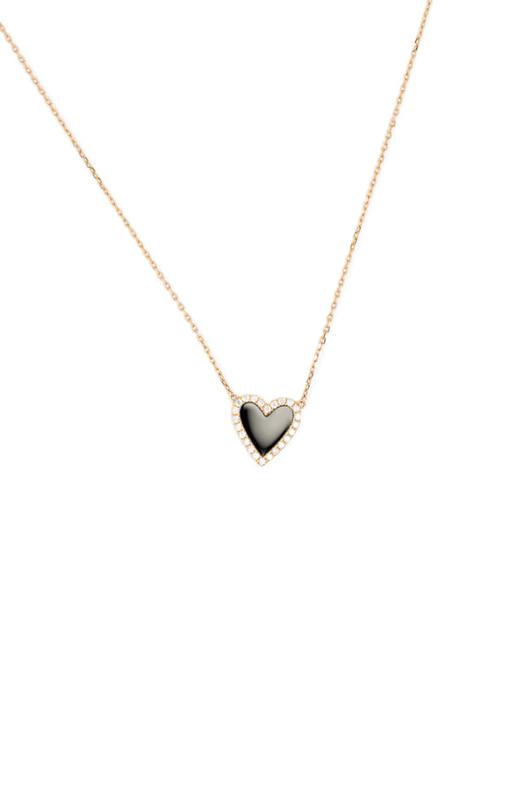 14k Gold Black Heartwell Diamond Necklace