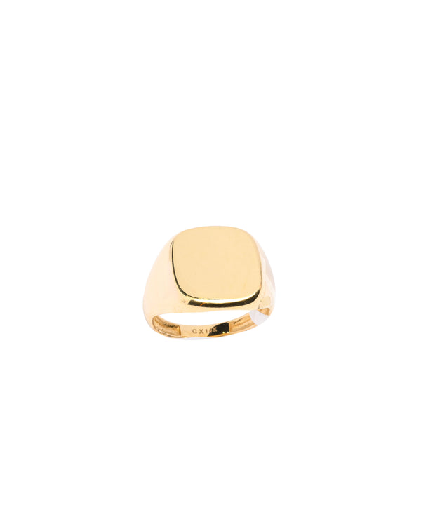14k Gold Square Engravable Ring