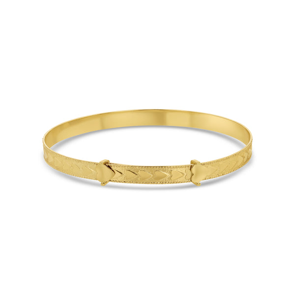 14k Yellow Gold Baby Heart Bangle/Bracelet