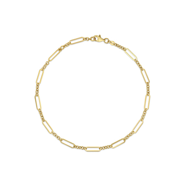 14k Yellow Gold Paper Clip Anklet