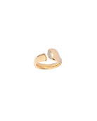 Gold ring with a small diamond on a white background