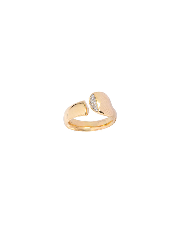 18K Gold Solid Diamond Ring
