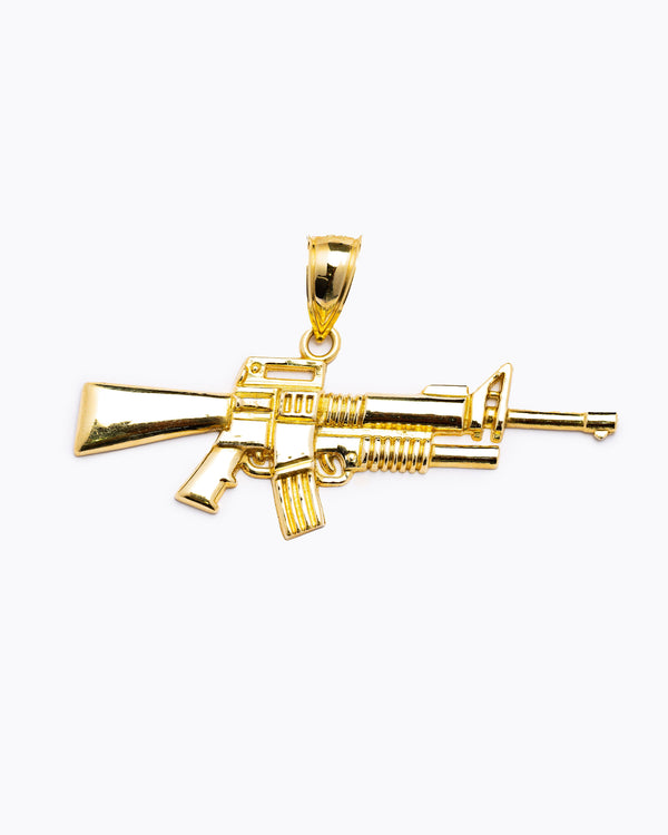 10k Gold AR Gun Pendants