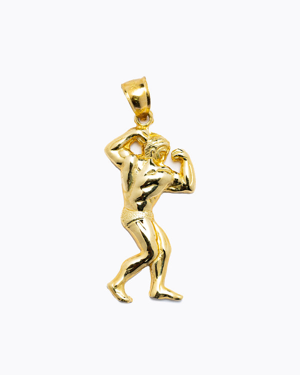 10k Gold Body Builder Pendant