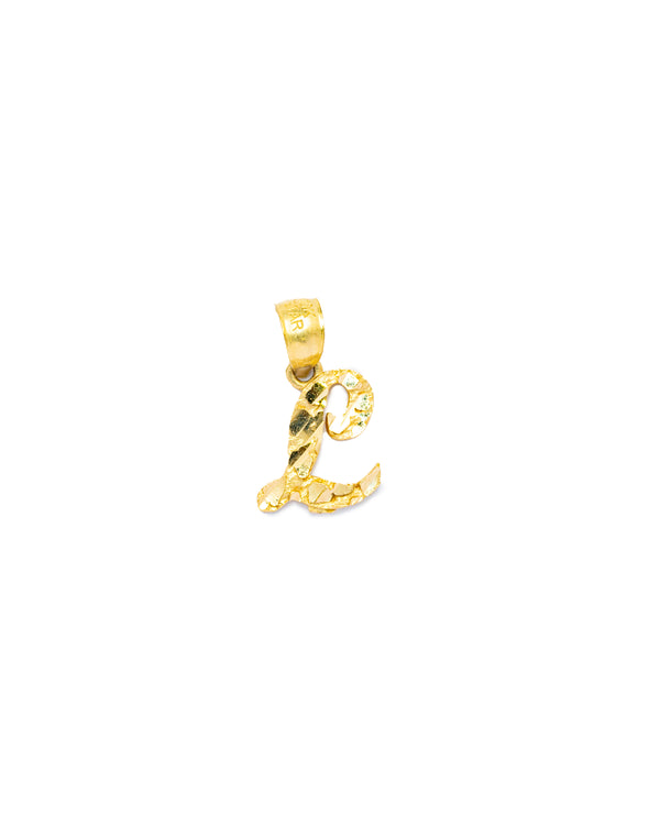 10K Gold Small Initial L Pendant