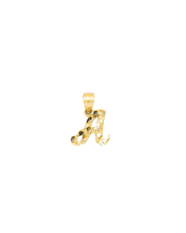 10K Gold Small Initial A Pendant