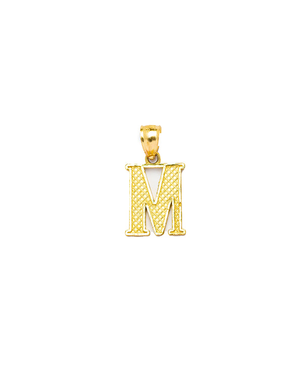 10K Gold Small Initial M Pendant