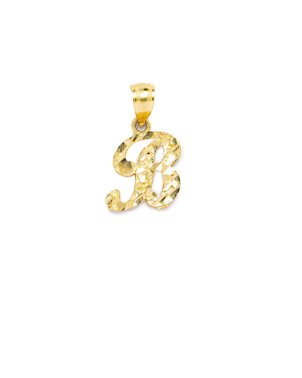 10K Gold Small Initial B Pendant