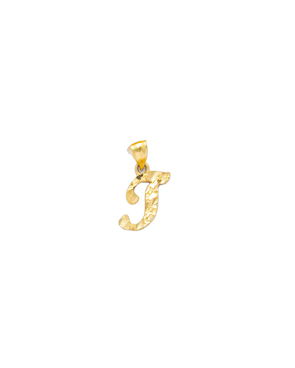 10K Gold Small Initial J Pendant
