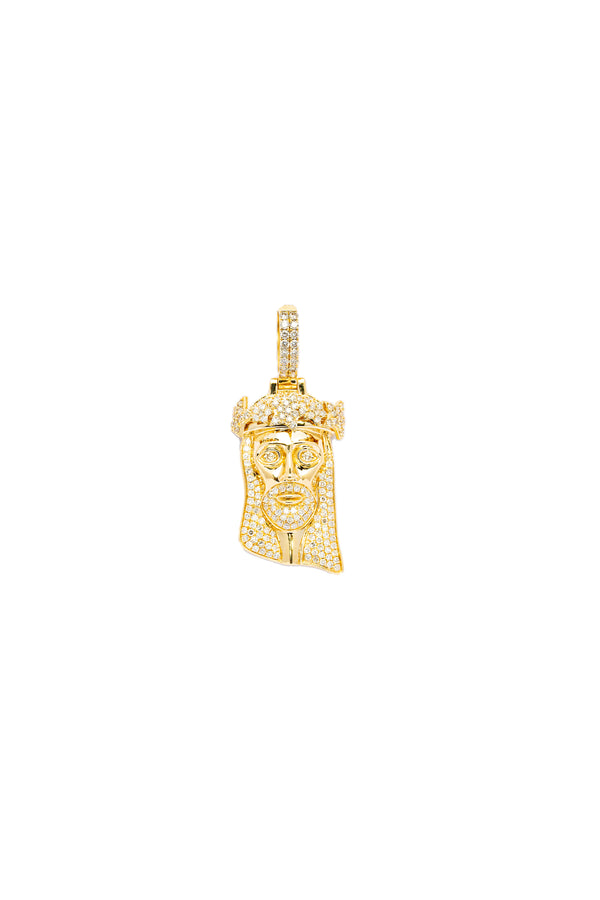 14K Gold Diamond Jesus Piece Pendant
