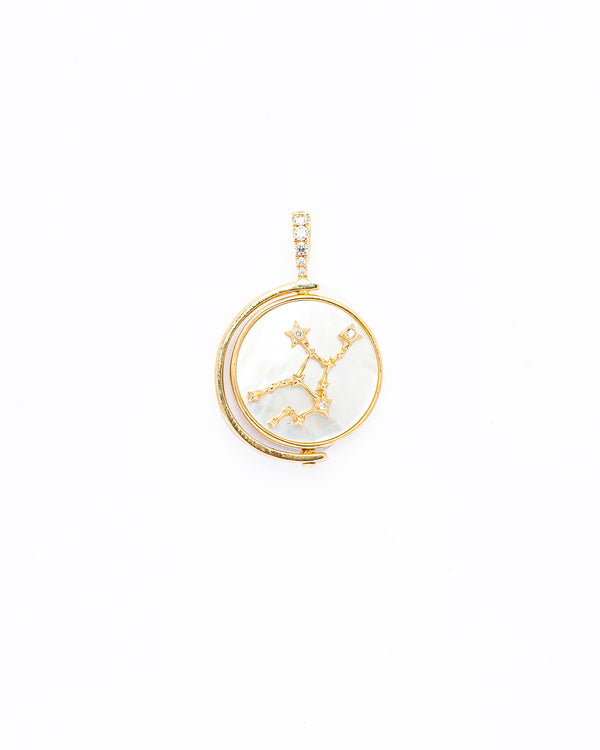 14k Gold Virgo Diamond Pendant