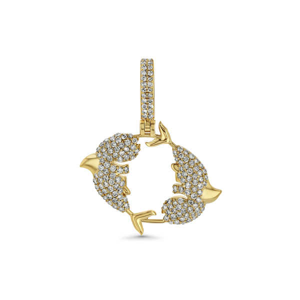 10K Gold Pisces Sign horoscope Pendant