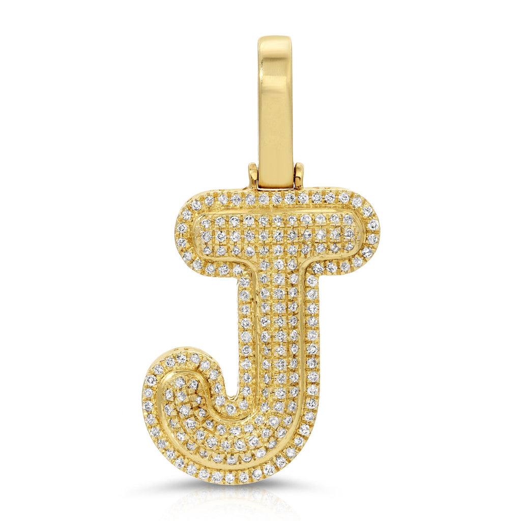 Letter J diamond pendant - Artwell&Co