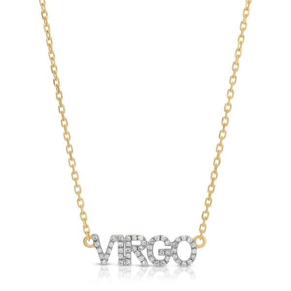 10k Yellow Gold Virgo horoscope Necklace