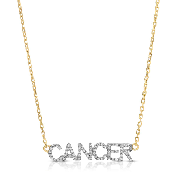 10k yellow Gold Cancer Zodiac Charm Necklace