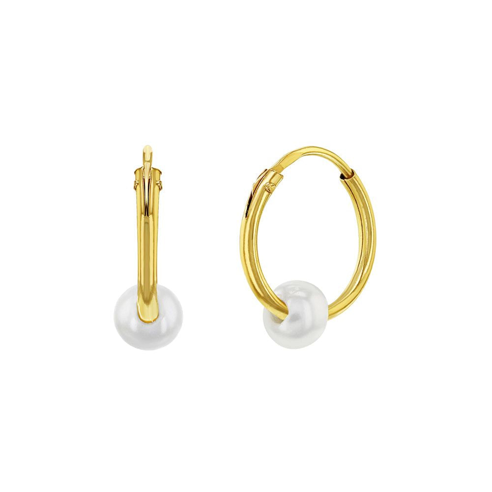 Pearl Hoop Earrings - Artwell&Co