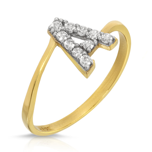 'A' Initial Diamond Ring