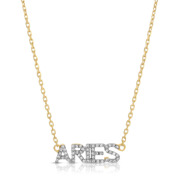 10K Yellow Gold Aries horoscope Necklace